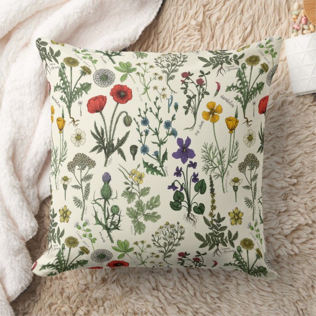 Wildflowers collage cushion (Blanket)