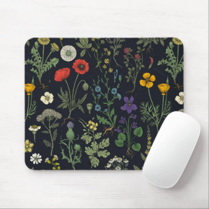 Wildflowers collage mouse mat