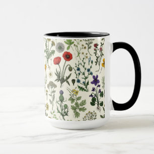 Wildflowers collage mug