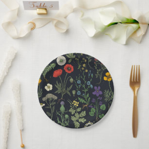 Wildflowers collage paper plate
