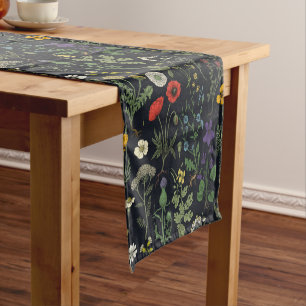 Wildflowers collage short table runner