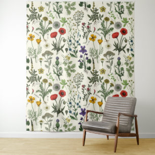 Wildflowers collage tapestry