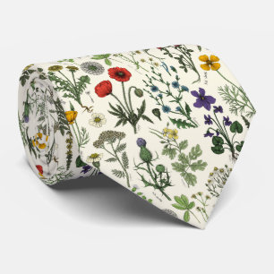 Wildflowers collage tie