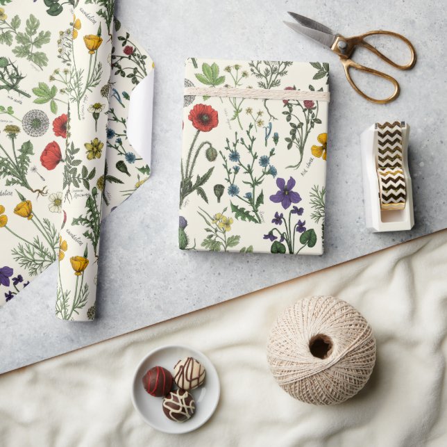 Wildflowers collage wrapping paper (Crafts)