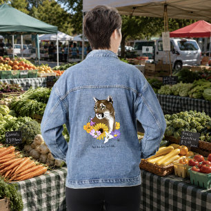 Wildflowers Cougar Mountain Lion Puma Denim Jacket