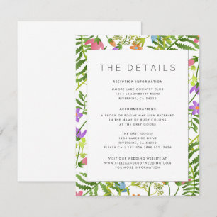 Wildflowers Country Botanical Wedding Details Enclosure Card