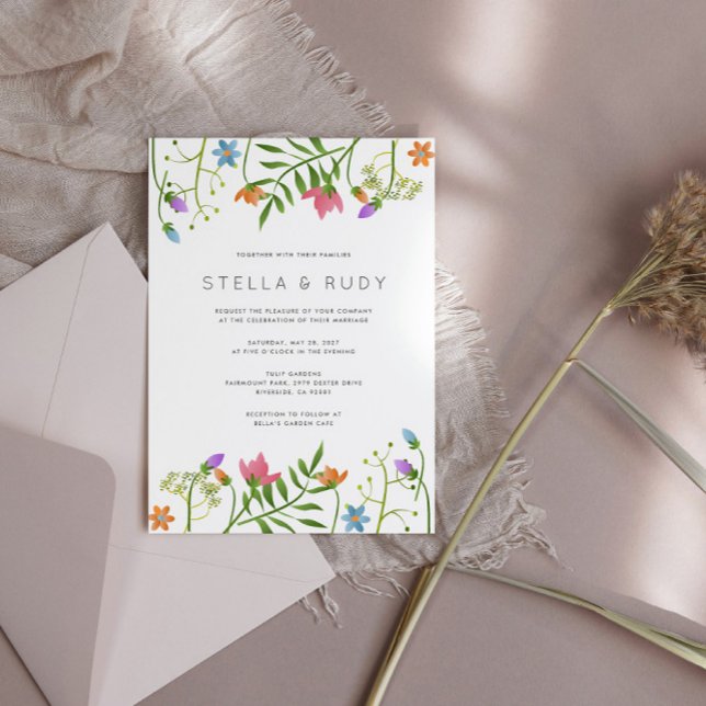 Wildflowers Country  Botanical Wedding Invitation (Creator Uploaded)