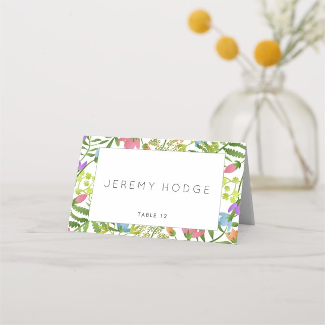 Wildflowers Country Botanical Wedding  Place Card (Front)