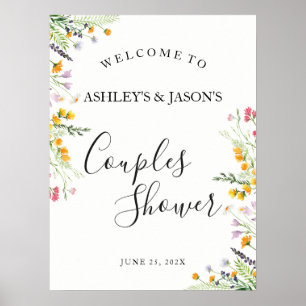 Wildflowers Couples Shower welcome sign