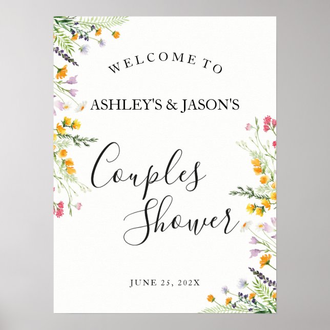 Wildflowers Couples Shower welcome sign (Front)
