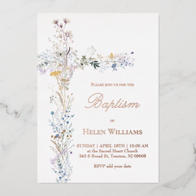 wildflowers cross Baptism (Front)