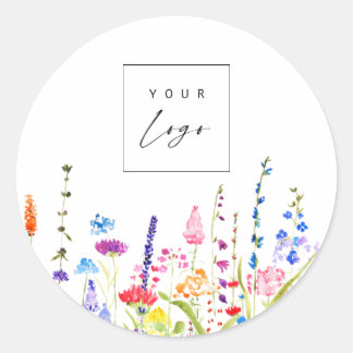 Wildflowers Custom Logo Colour Classic Round Sticker
