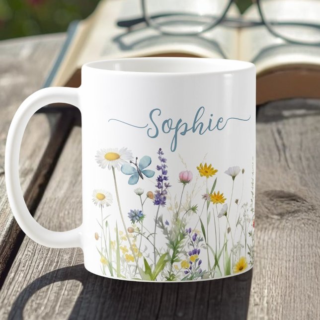 Wildflowers Custom script name Coffee Mug (Creator Uploaded)