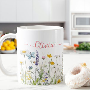 Wildflowers Custom script name Coffee Mug
