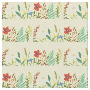 Wildflowers Cute Flowers in Yellow Fabric