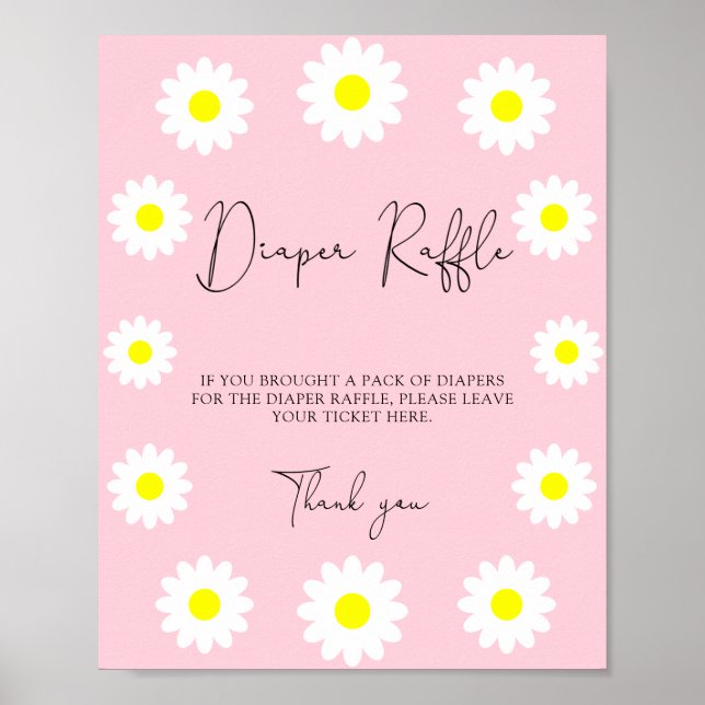Wildflowers Daisies - Diaper raffle Poster (Front)