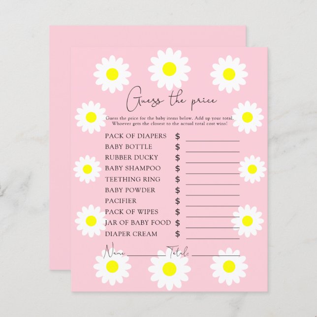 Wildflowers Daisy - Price Guess game (Front/Back)