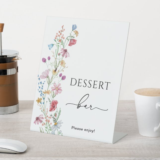 Wildflowers Dessert Bar  Pedestal Sign (In SItu)