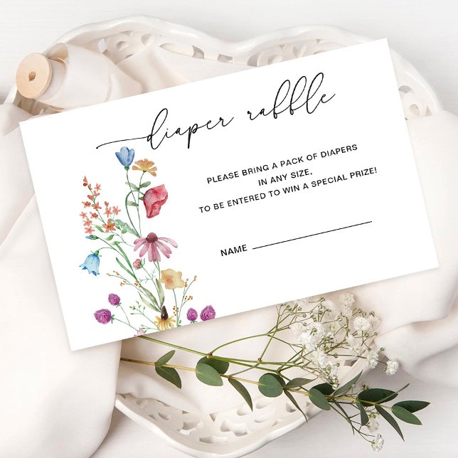 Wildflowers Diaper Raffle Enclosure Card (Creator Uploaded)