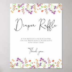 Wildflowers diaper raffle poster