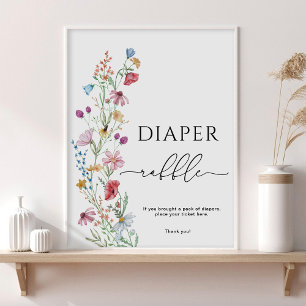 Wildflowers Diaper Raffle  Poster