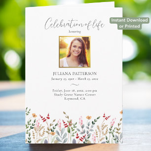 Wildflowers Digital Celebration of Life Program Card