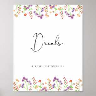 Wildflowers Drinks help yourself Poster