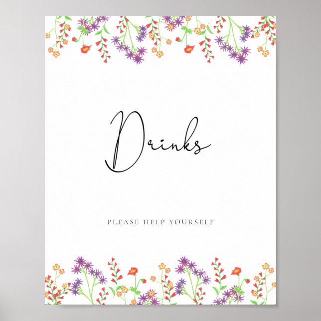 Wildflowers Drinks help yourself Poster (Front)