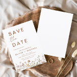 Wildflowers Elegant Boho Save the Date Minimalist<br><div class="desc">This elegant boho save the date minimalist wildflower invitation is the perfect way to announce your upcoming nuptials in a stylish and affordable way. The invitation features a simple design with a wildflower and a modern font. The invitation is customisable with your own text and details, making it the perfect...</div>