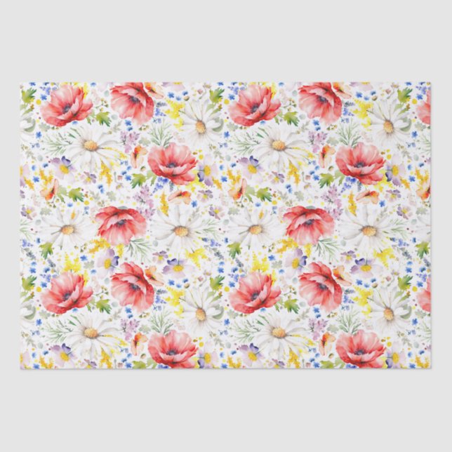 Wildflowers Elegant Botanical Tissue Paper (Front)