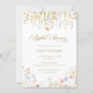 Wildflowers elegant Bridal Shower Invitation