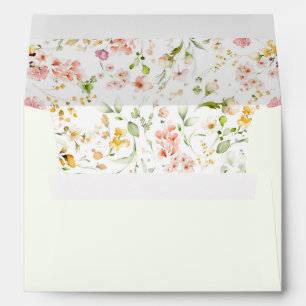Wildflowers Elegant Cute Wedding Envelope