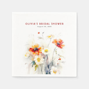 Wildflowers Elegant Minimalist  Napkin