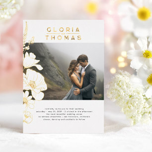 Wildflowers Elegant Modern Wedding Photo