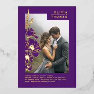 Wildflowers Elegant Romantic Purple Wedding Photo