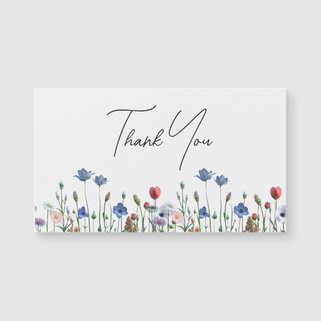 Wildflowers Elegant Script Thank you (Front)