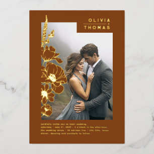 Wildflowers Elegant Terracotta Wedding Photo