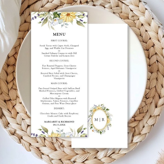 Wildflowers Elegant Vintage Wedding Menu (Creator Uploaded)