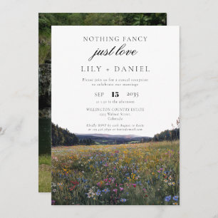 Wildflowers Elopement  Wedding Reception Photo Invitation