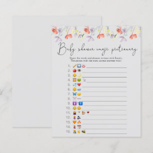 Wildflowers Emoji picture game baby shower