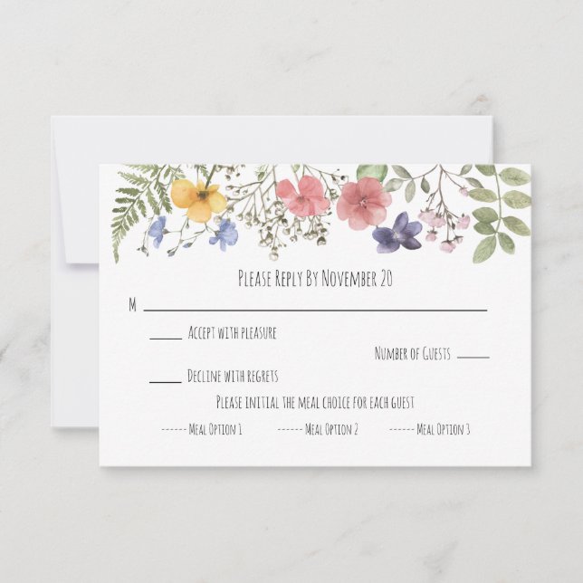 Wildflowers Enclosure RSVP card (Front)