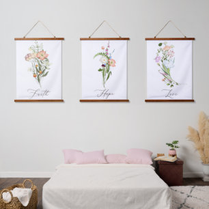 Wildflowers faith  hanging tapestry