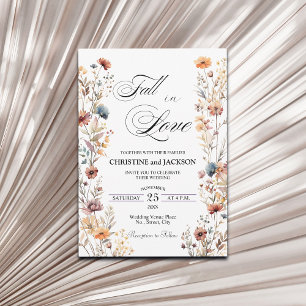 Wildflowers Fall in Love Elegant Wedding  Invitation