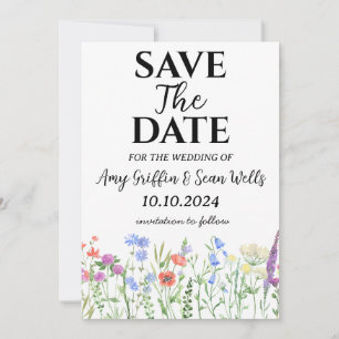 wildflowers fall save the date cards