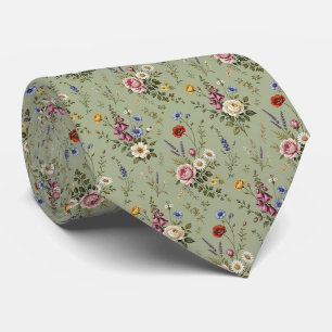 Wildflowers Faux Silk English Garden Gentleman's Tie