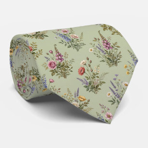 Wildflowers Faux Silk English Garden Gentleman's Tie