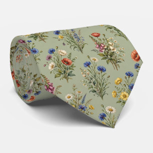 Wildflowers Faux Silk English Garden Gentleman's Tie