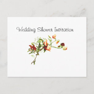 Wildflowers Favours Ideas, Wedding Shower Theme Invitation Postcard