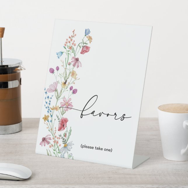 Wildflowers Favours Pedestal Sign (In SItu)