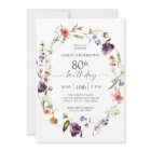 Wildflowers Feminine Floral 80th Birthday Party